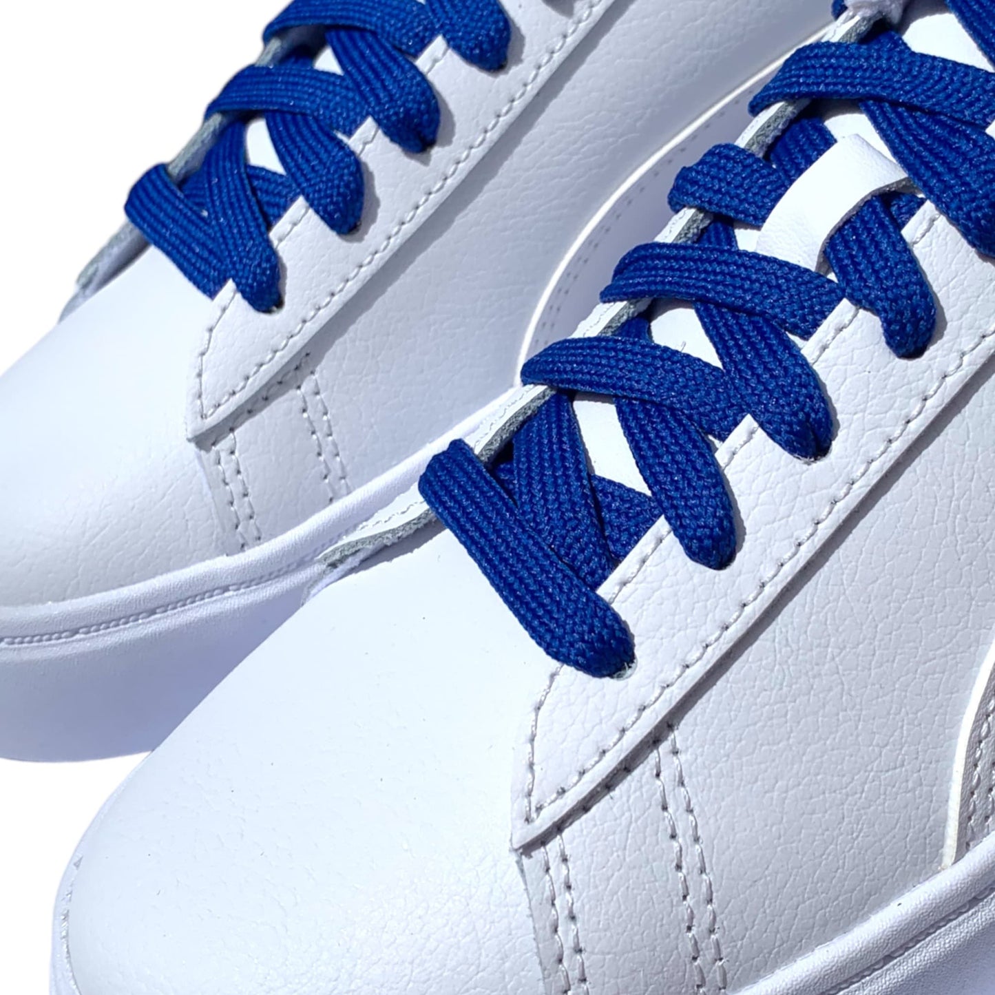 Game Royal Blue Shoelaces in white sneakers